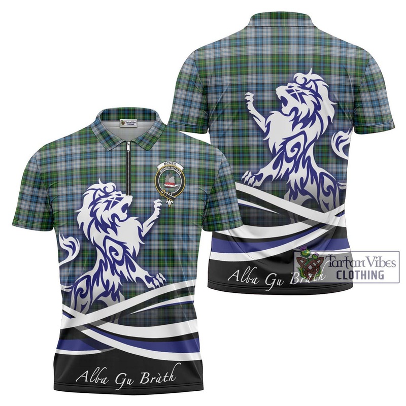 McNeil Dress Tartan Zipper Polo Shirt with Alba Gu Brath Regal Lion Emblem