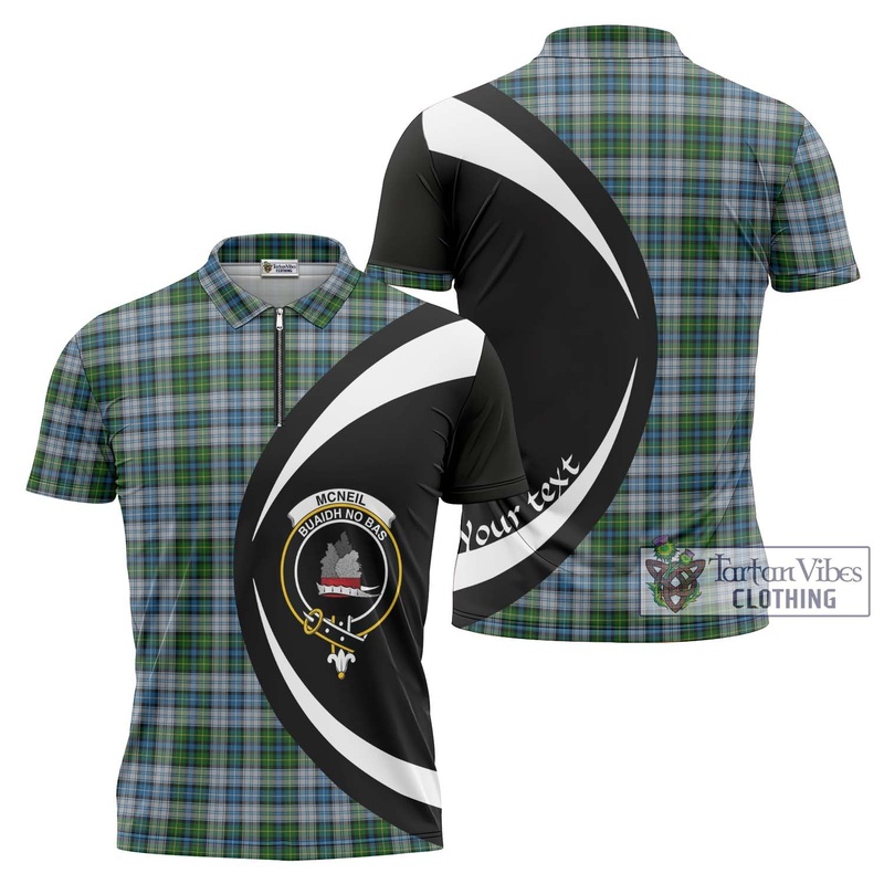 McNeil Dress Tartan Zipper Polo Shirt with Family Crest Circle Style