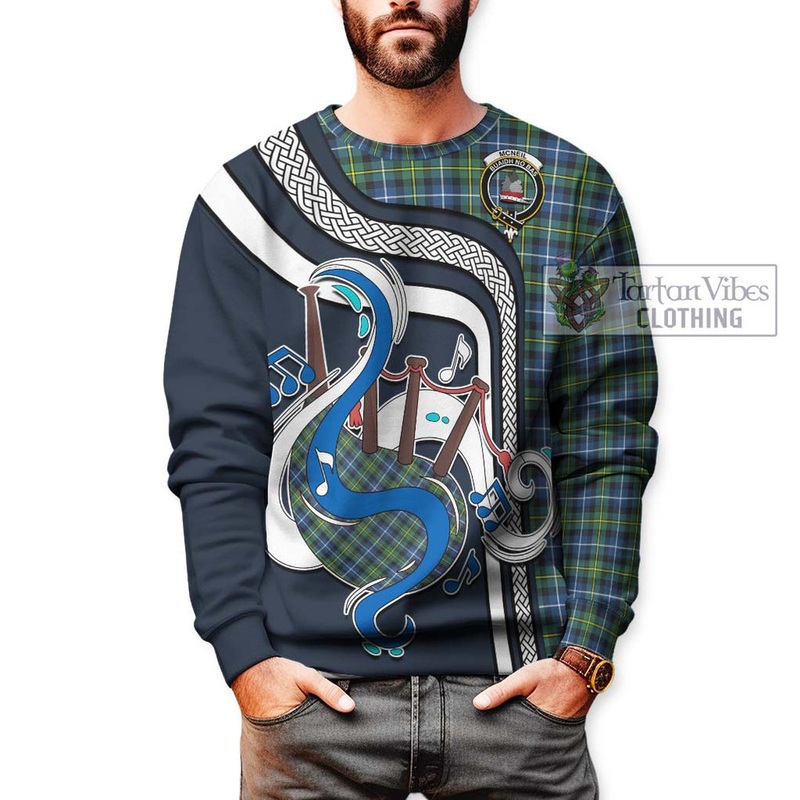 McNeil of Barra Ancient Tartan Sweatshirt with Epic Bagpipe Style