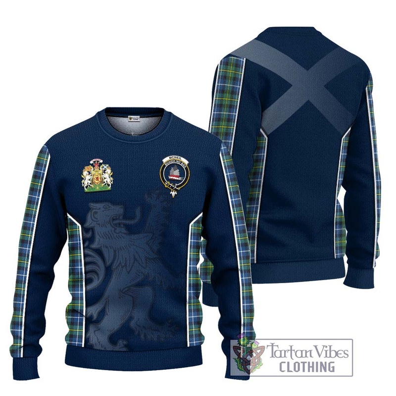 McNeil of Barra Ancient Tartan Ugly Sweater with Family Crest and Lion Rampant Vibes Sport Style