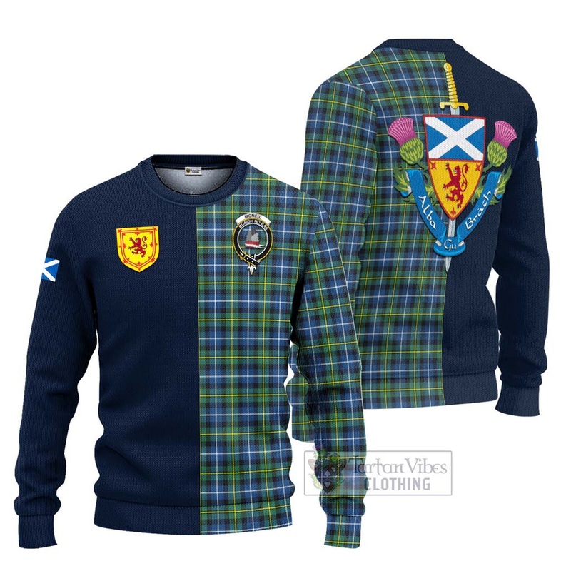 McNeil of Barra Ancient Tartan Ugly Sweater with Scottish Lion Royal Arm Half Style