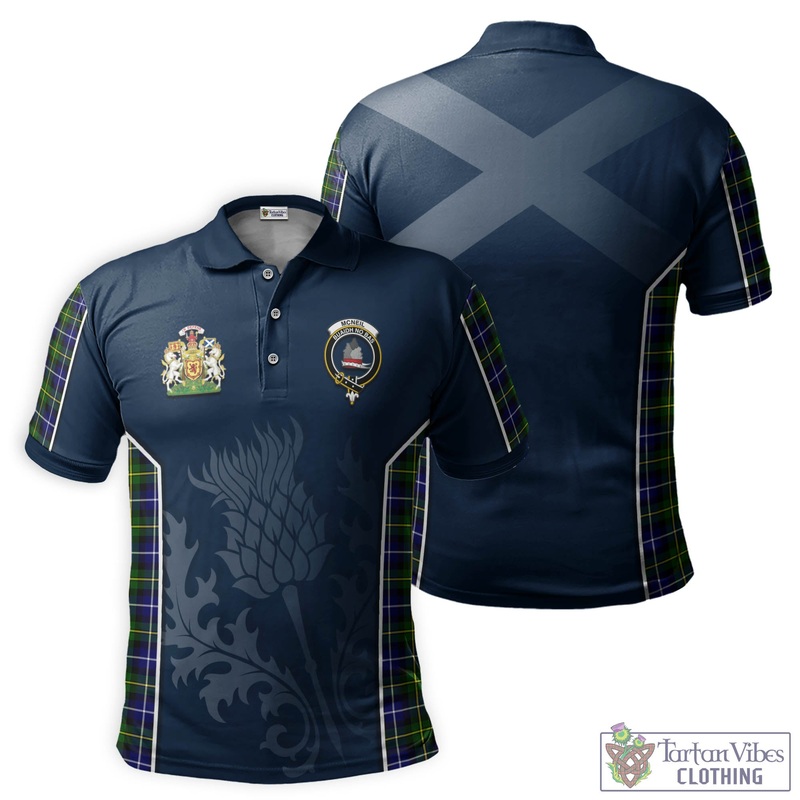 McNeil of Barra Modern Tartan Men's Polo Shirt with Family Crest and Scottish Thistle Vibes Sport Style