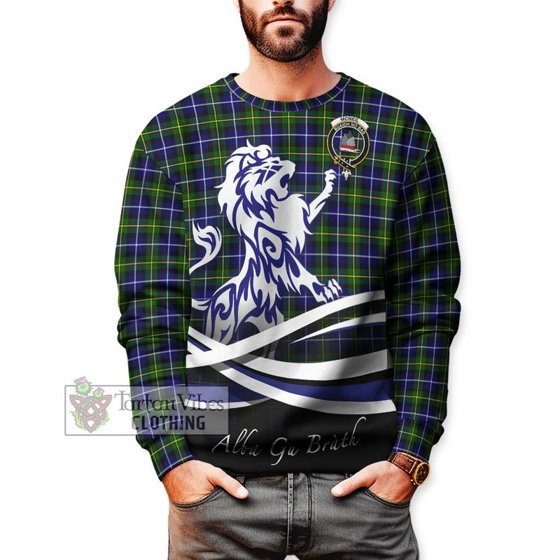 McNeil of Barra Modern Tartan Sweatshirt with Alba Gu Brath Regal Lion Emblem