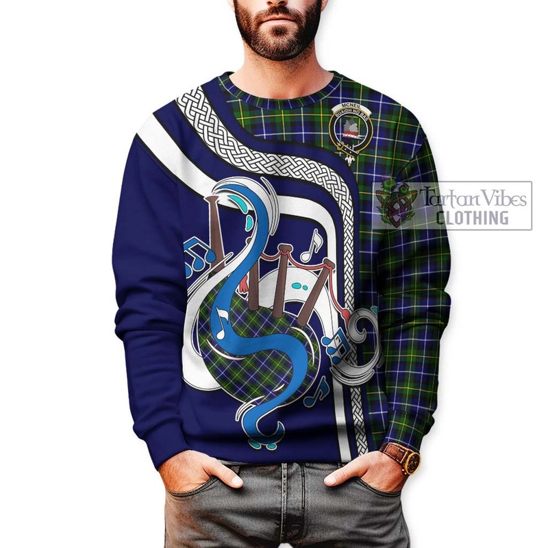 McNeil of Barra Modern Tartan Sweatshirt with Epic Bagpipe Style