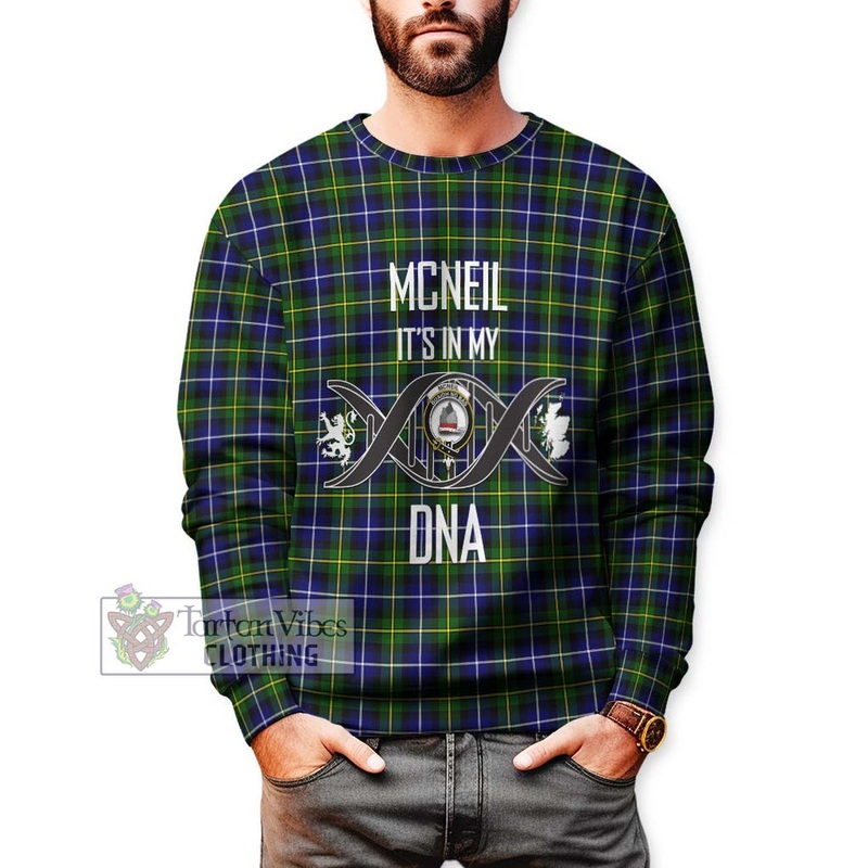 McNeil of Barra Modern Tartan Sweatshirt with Family Crest DNA In Me Style