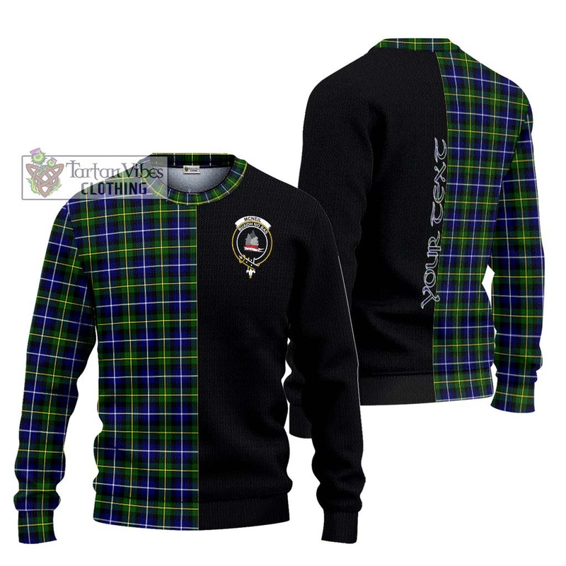 McNeil of Barra Modern Tartan Ugly Sweater with Family Crest and Half Of Me Style