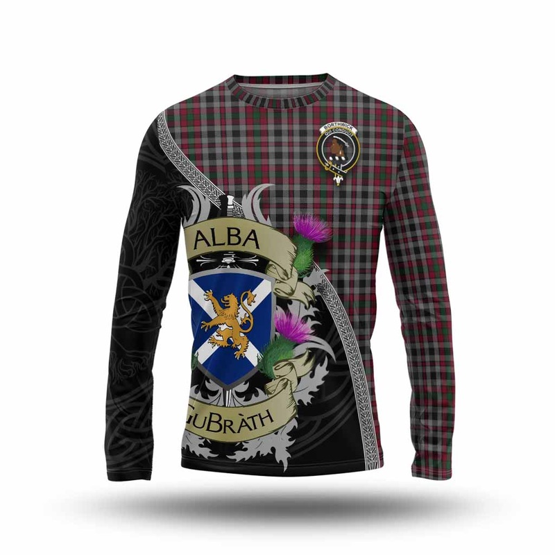 Borthwick Tartan Family Crest Long Sleeve T-Shirt Lion Rampant Royal Thistle Shield Celtic Inspired