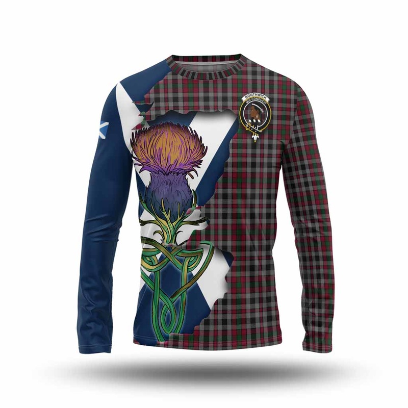 Borthwick Tartan Family Crest Long Sleeve T-Shirt Scottish Thistle Celtic Inspired