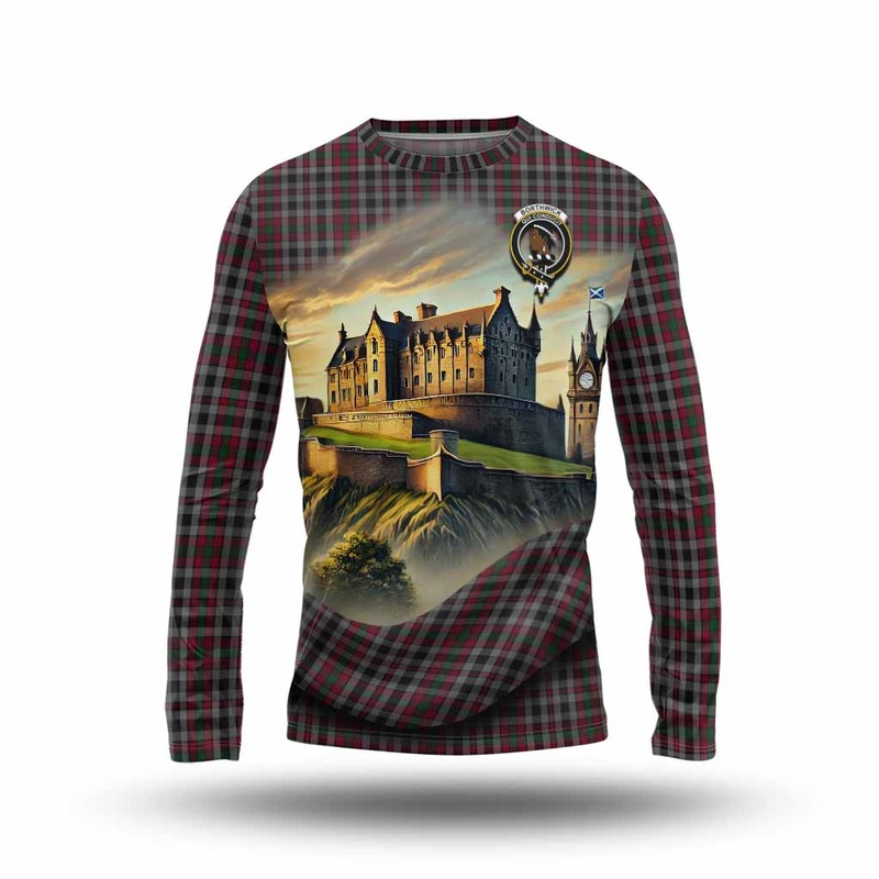 Borthwick Tartan Family Crest Long Sleeve T-Shirt with Scottish Ancient Castle Style