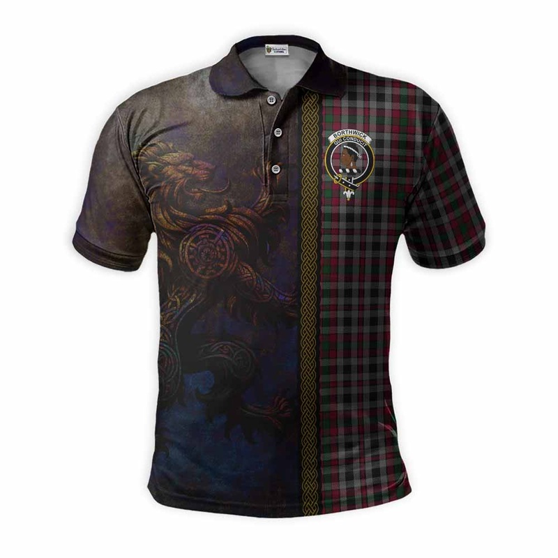 Borthwick Tartan Family Crest Polo Shirt Alba Gu Brath Be Brave Lion Ancient Style