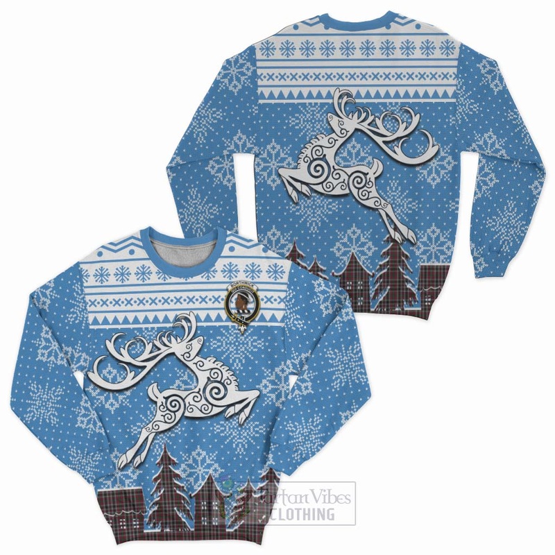 Borthwick Clan Christmas Sweatshirt Celtic Reindeer Style