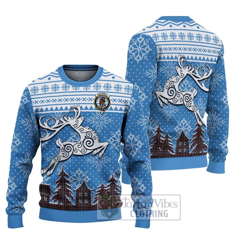 Borthwick Clan Christmas Ugly Sweater Celtic Reindeer Style