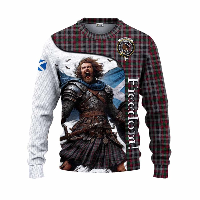 Borthwick Crest Tartan Knitted Sweater Inspired by the Freedom of Scottish Warrior