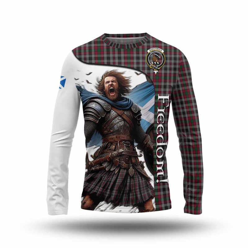 Borthwick Crest Tartan Long Sleeve T-Shirt Inspired by the Freedom of Scottish Warrior