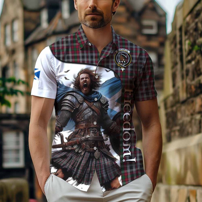 Borthwick Crest Tartan Short Sleeve Button Shirt Inspired by the Freedom of Scottish Warrior