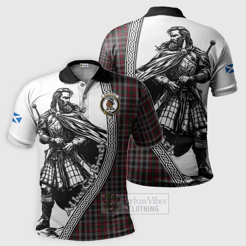 Borthwick Tartan Clan Crest Polo Shirt with Highlander Warrior Celtic Style