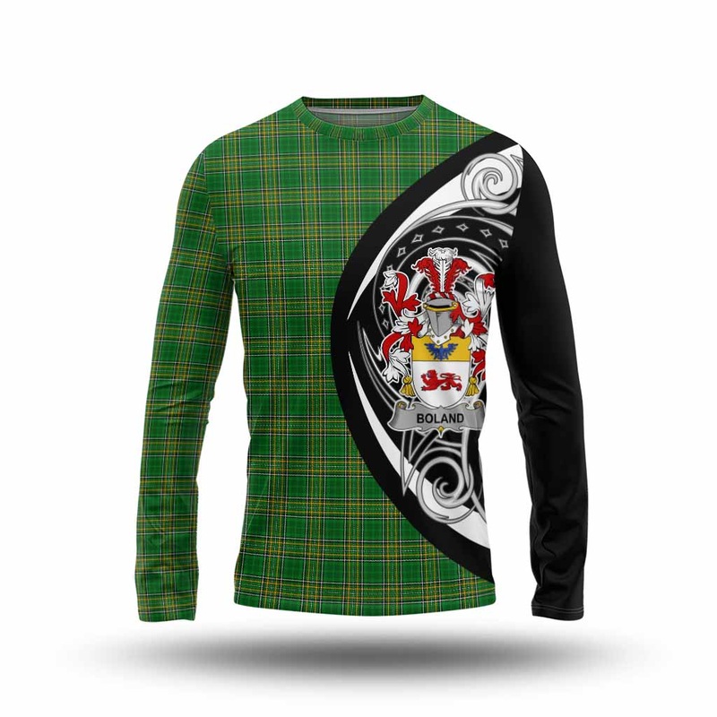 Boland Irish Clan Long Sleeve T-Shirt Celtic Circle Style
