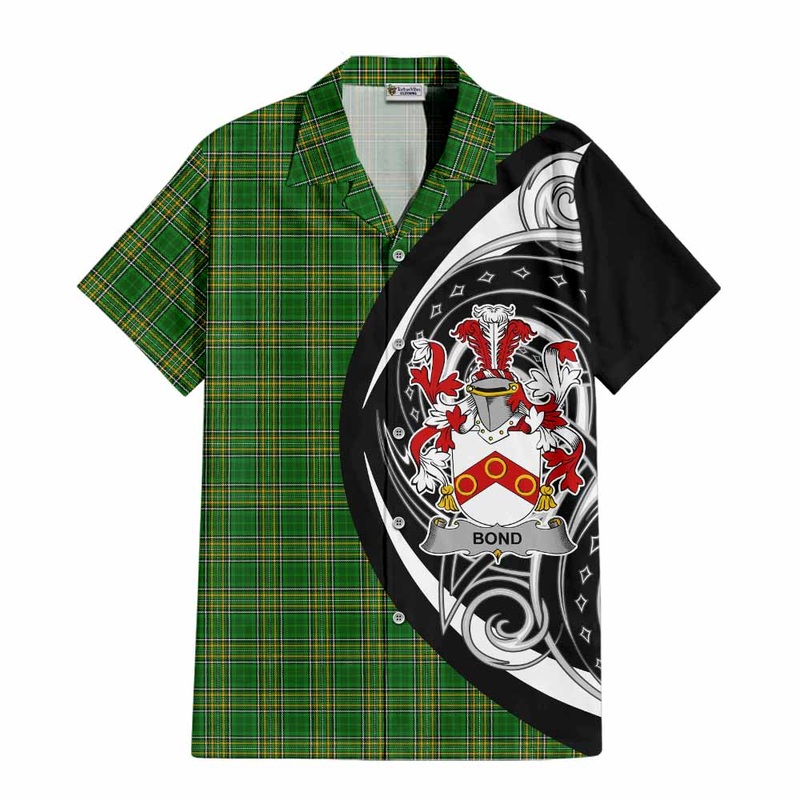 Bond Irish Clan Short Sleeve Button Shirt Celtic Circle Style