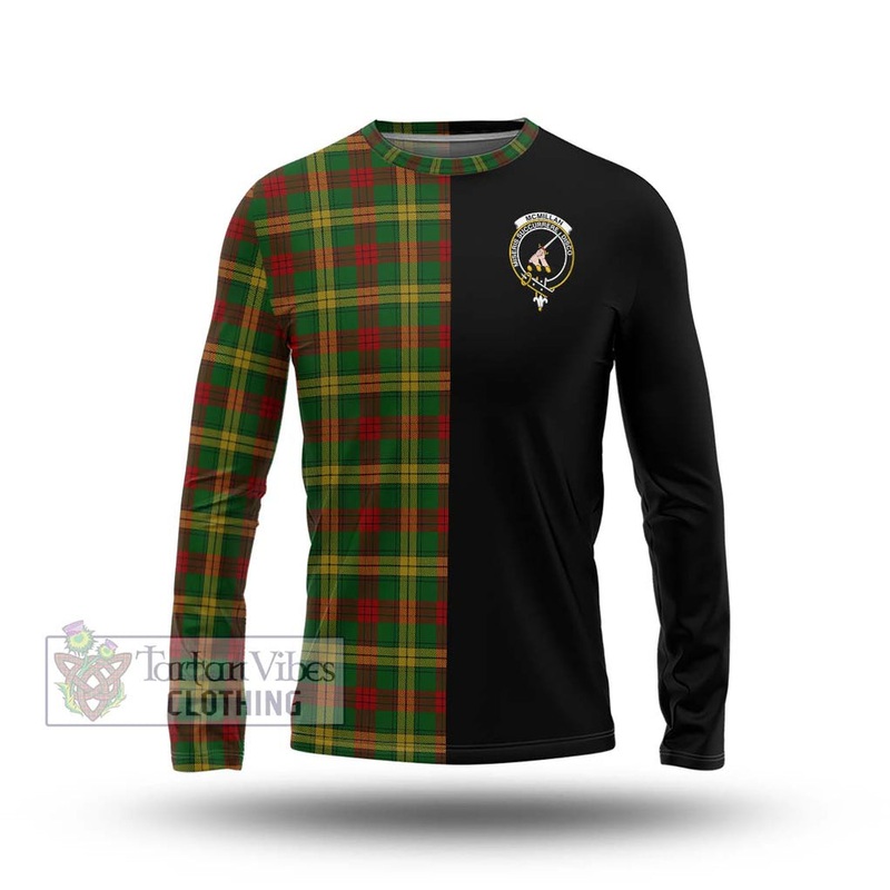 McMillan Society of Glasgow Tartan Long Sleeve T-Shirt with Family Crest and Half Of Me Style