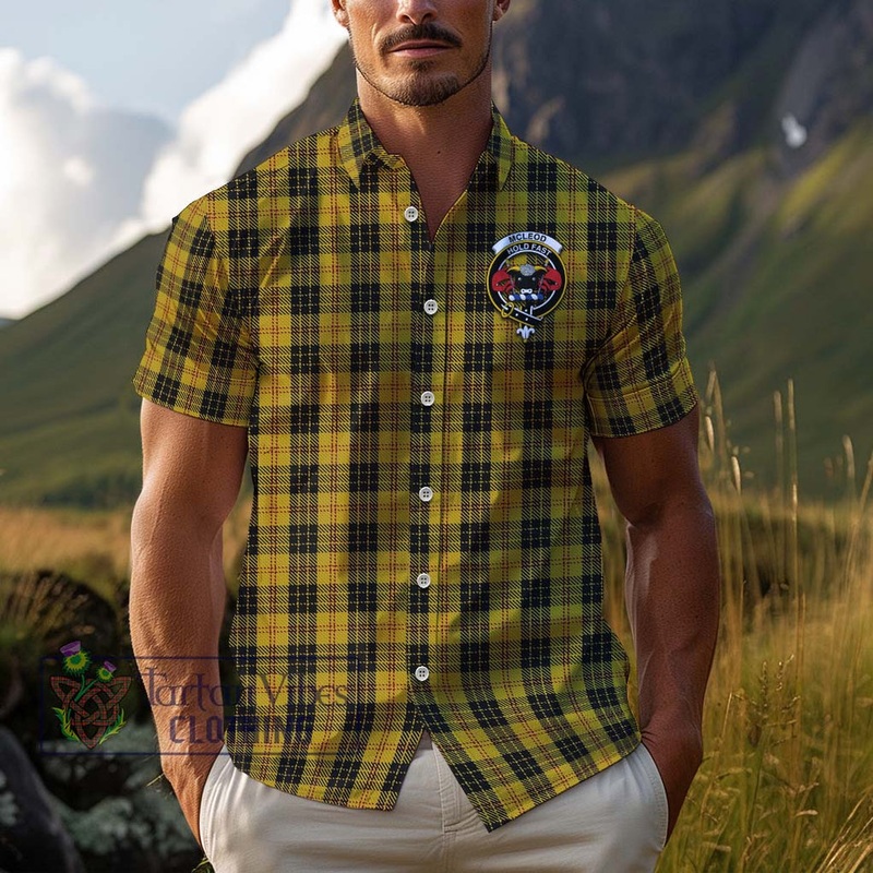 McLeod Tartan Cotton Hawaiian Shirt with Family Crest