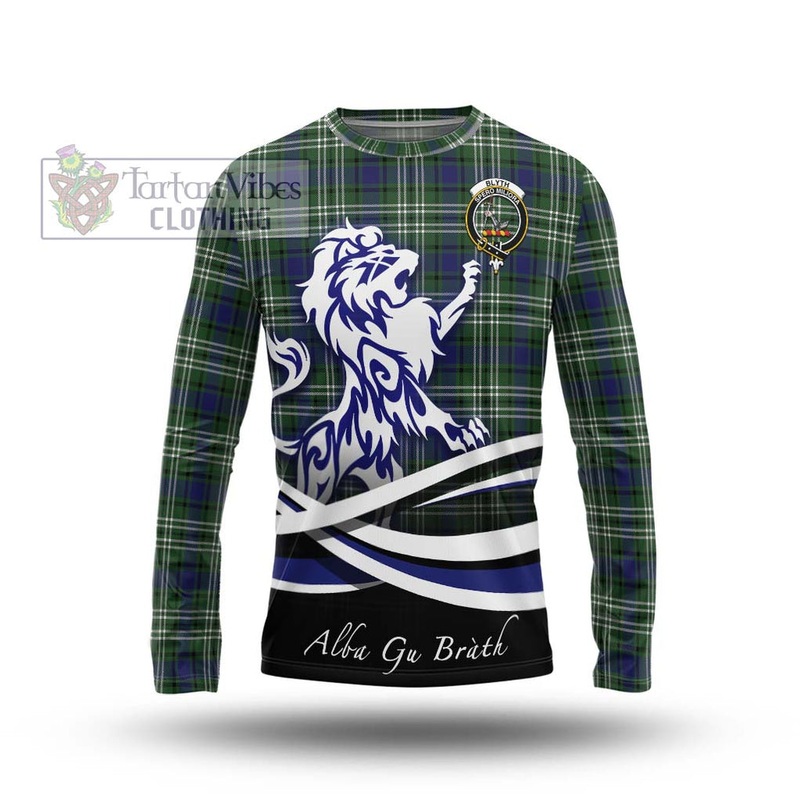 Blyth Tartan Long Sleeve T-Shirt with Alba Gu Brath Regal Lion Emblem
