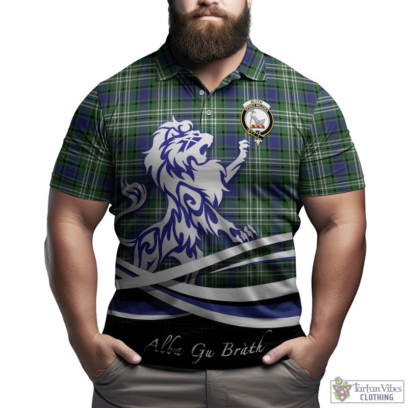 Blyth Tartan Polo Shirt with Alba Gu Brath Regal Lion Emblem