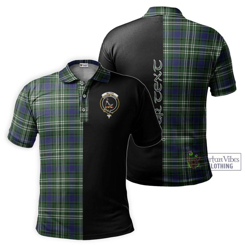 Blyth Tartan Polo Shirt with Family Crest and Half Of Me Style
