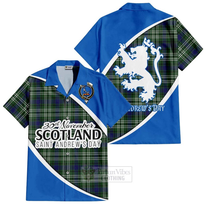 Blyth Family Crest Tartan Short Sleeve Button Shirt Celebrate Saint Andrew's Day in Style