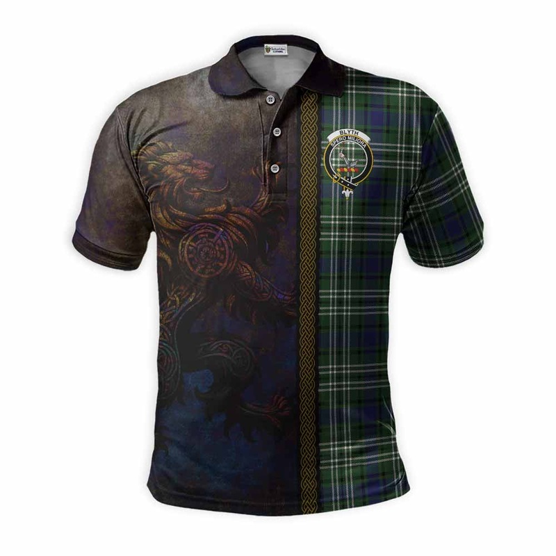 Blyth Tartan Family Crest Polo Shirt Alba Gu Brath Be Brave Lion Ancient Style