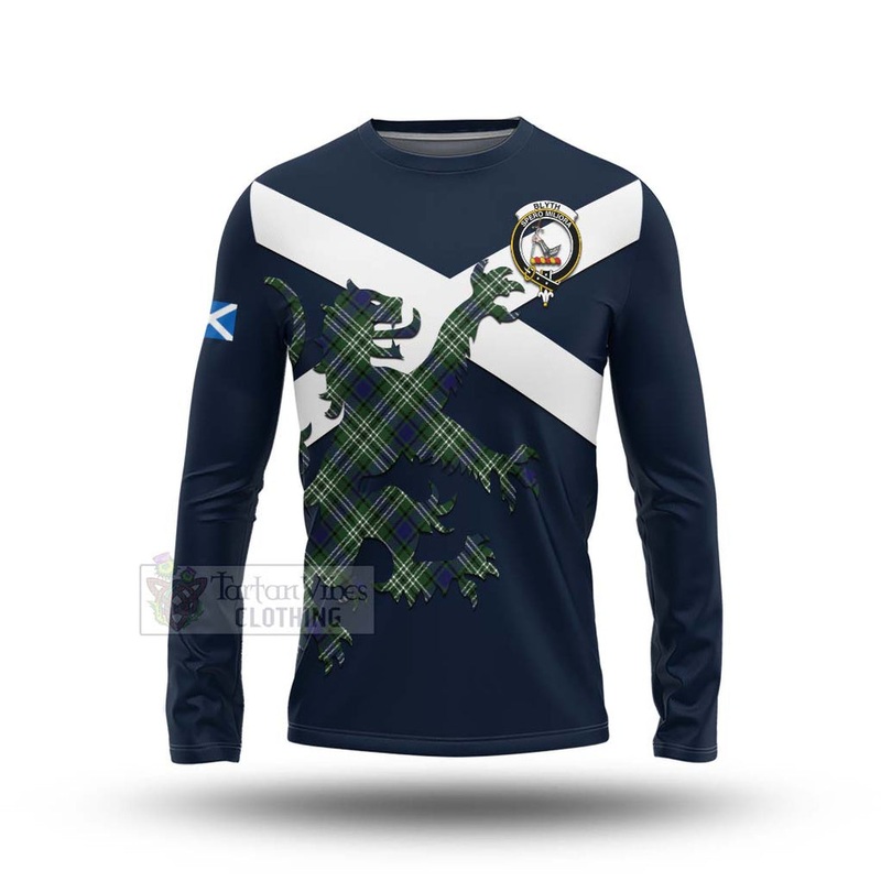 Blyth Tartan Lion Rampant Long Sleeve T-Shirt  Proudly Display Your Heritage with Alba Gu Brath and Clan Name