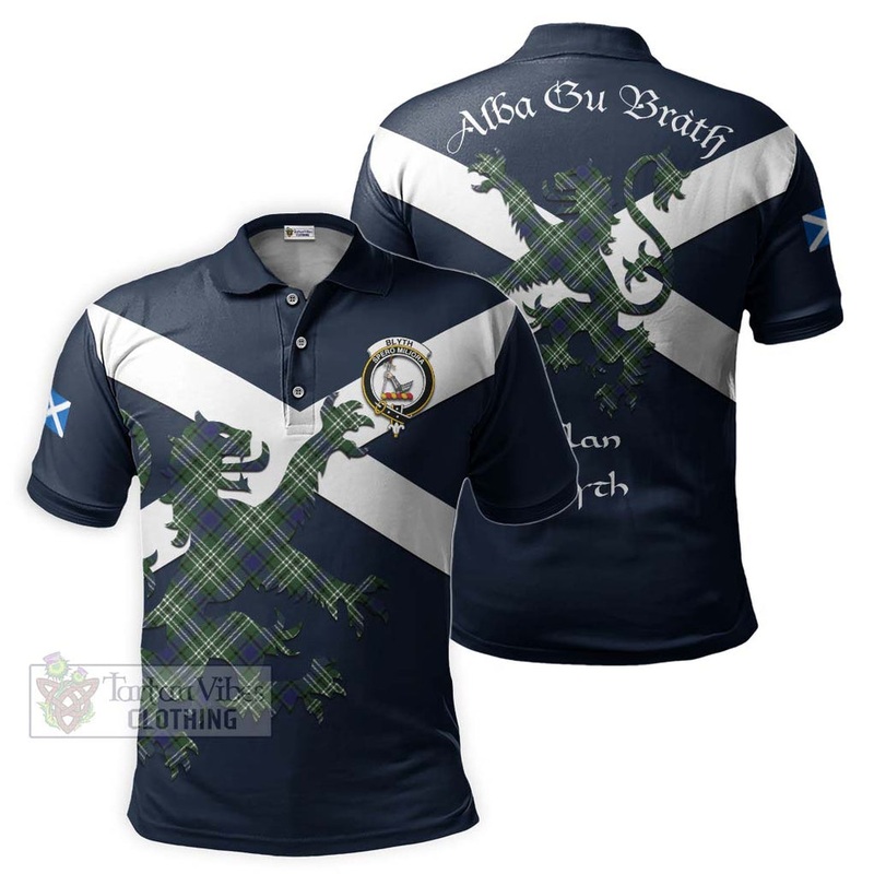 Blyth Tartan Lion Rampant Polo Shirt Proudly Display Your Heritage with Alba Gu Brath and Clan Name