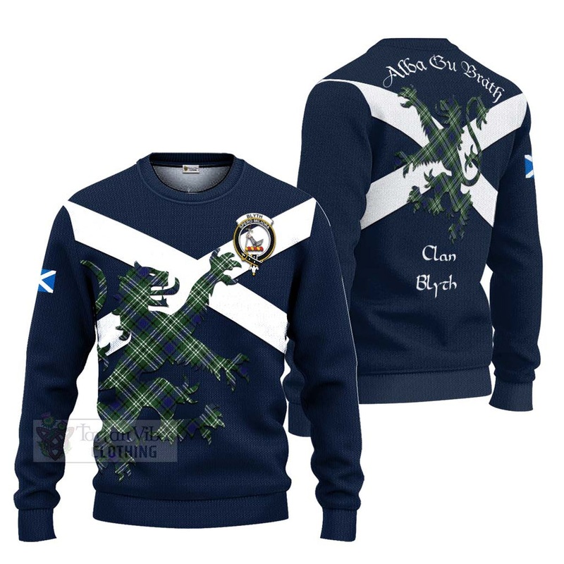 Blyth Tartan Lion Rampant Ugly Sweater Proudly Display Your Heritage with Alba Gu Brath and Clan Name