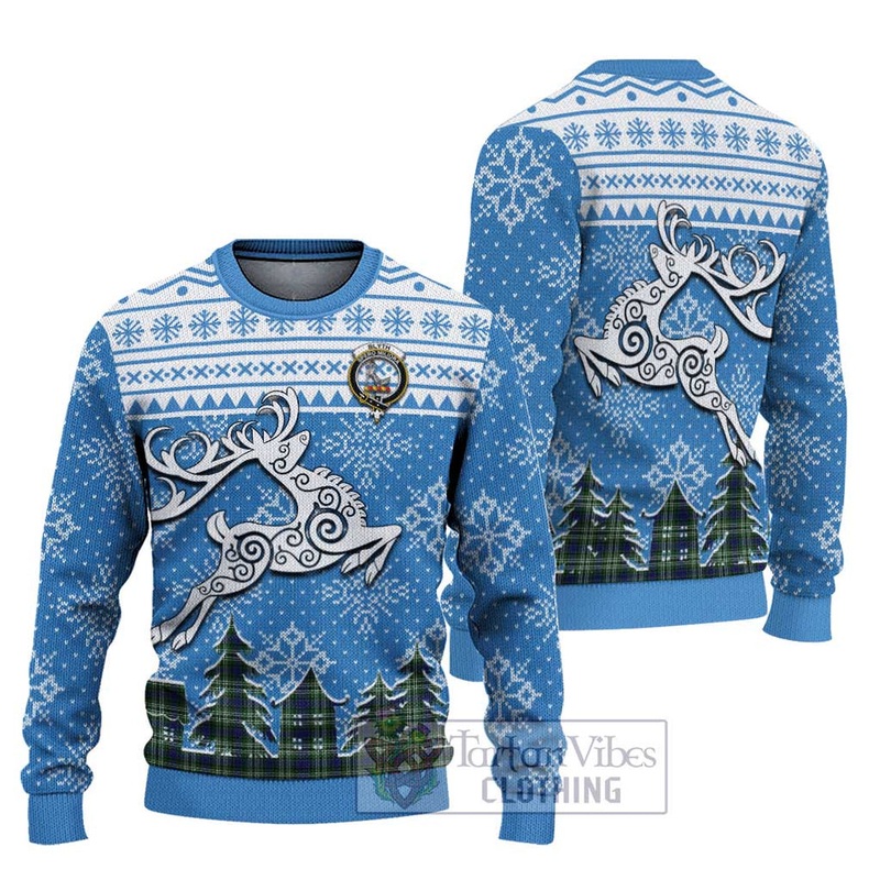 Blyth Clan Christmas Ugly Sweater Celtic Reindeer Style