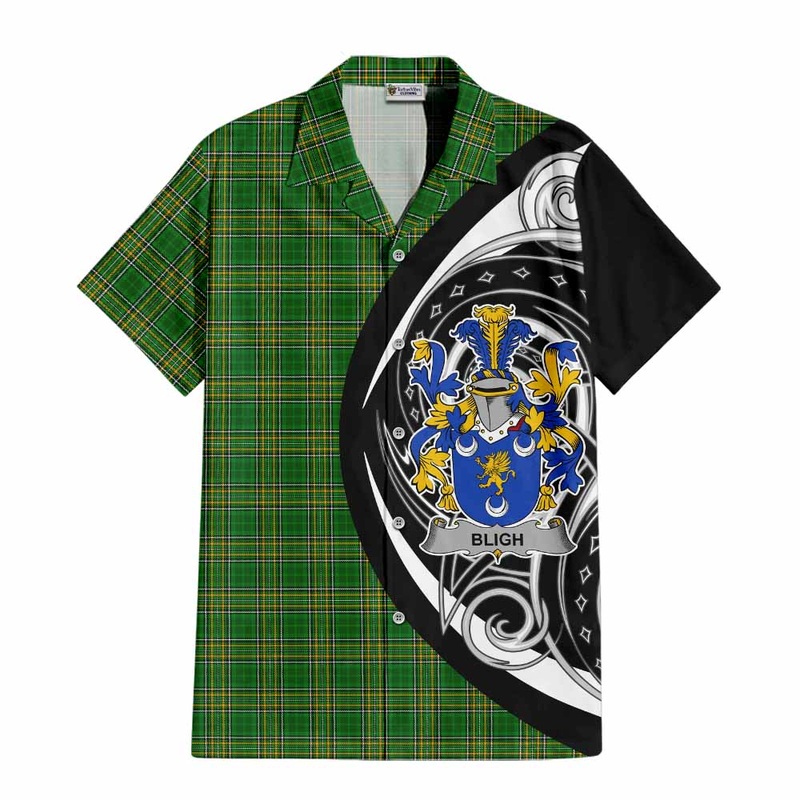 Bligh Irish Clan Short Sleeve Button Shirt Celtic Circle Style