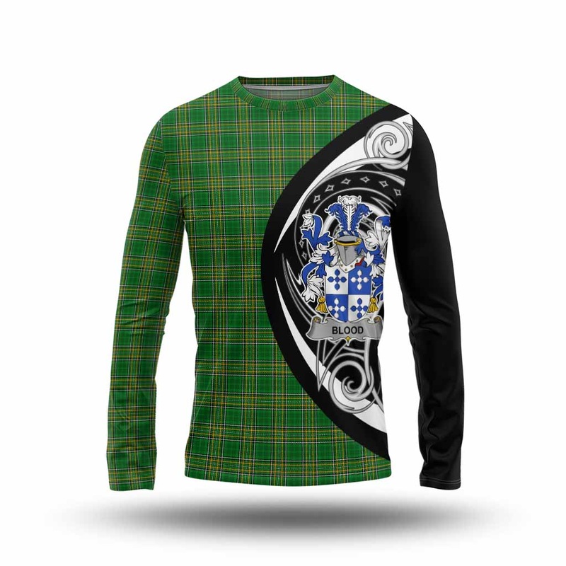 Blood Irish Clan Long Sleeve T-Shirt Celtic Circle Style