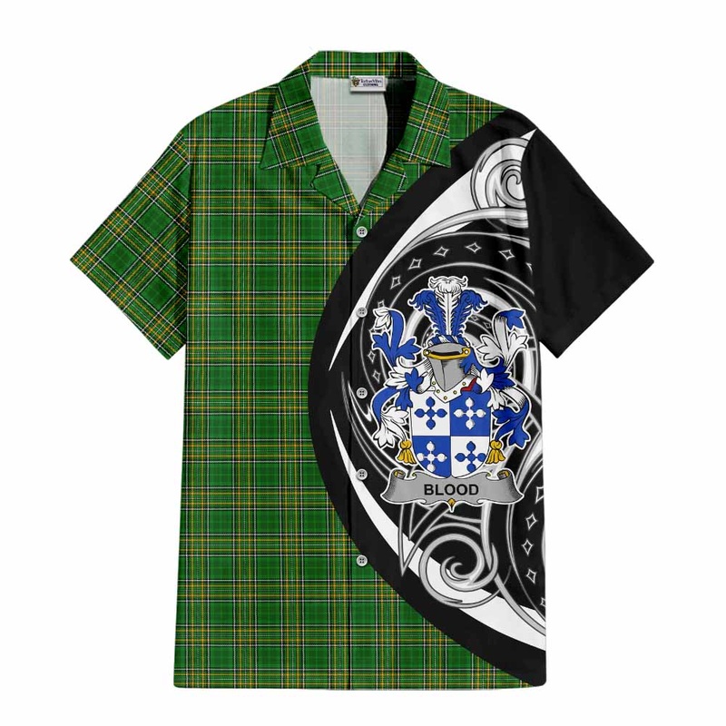 Blood Irish Clan Short Sleeve Button Shirt Celtic Circle Style