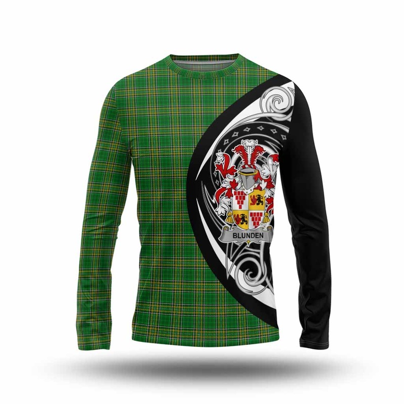 Blunden Irish Clan Long Sleeve T-Shirt Celtic Circle Style