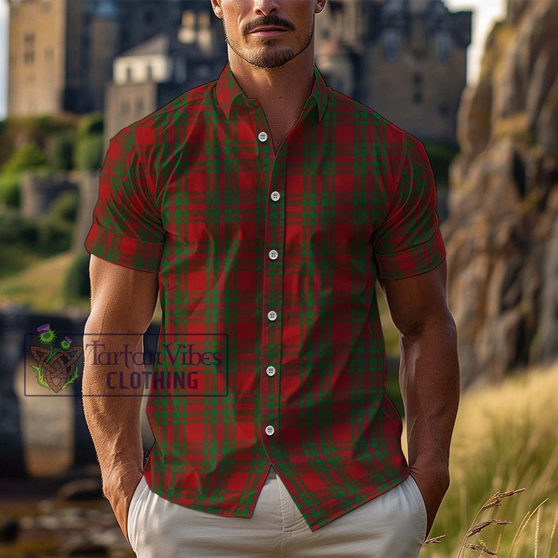 McKintosh Red Tartan Cotton Hawaiian Shirt