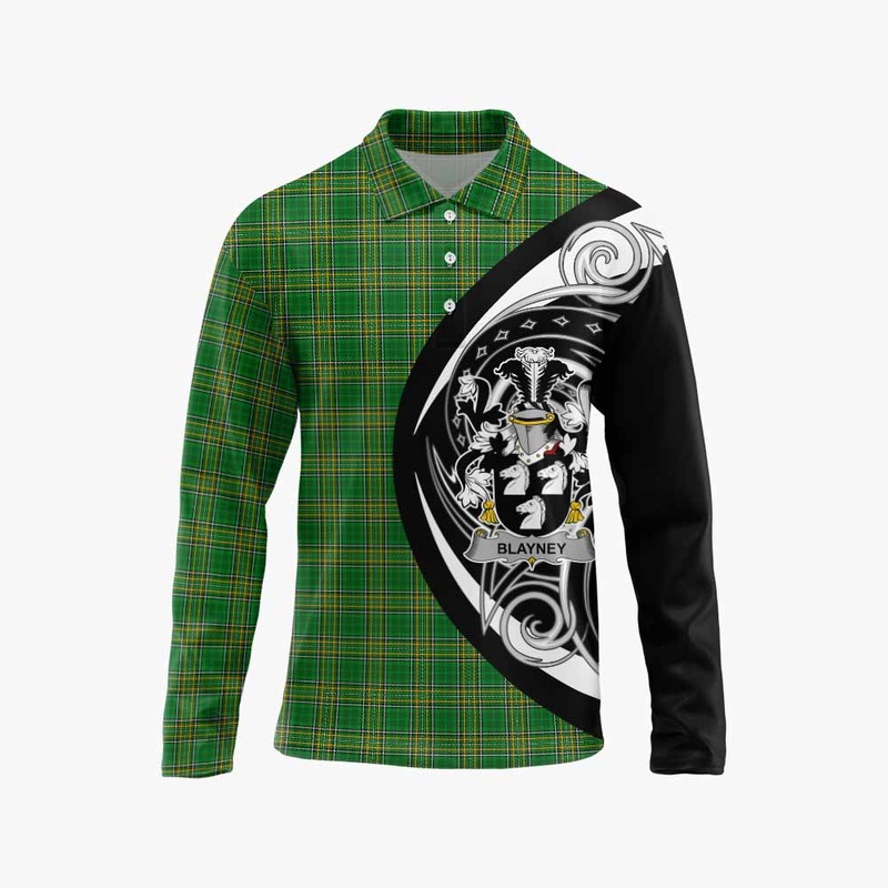 Blayney Irish Clan Long Sleeve Polo Shirt Celtic Circle Style