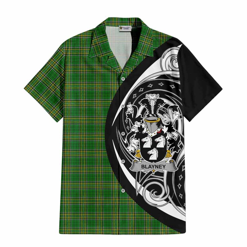 Blayney Irish Clan Short Sleeve Button Shirt Celtic Circle Style