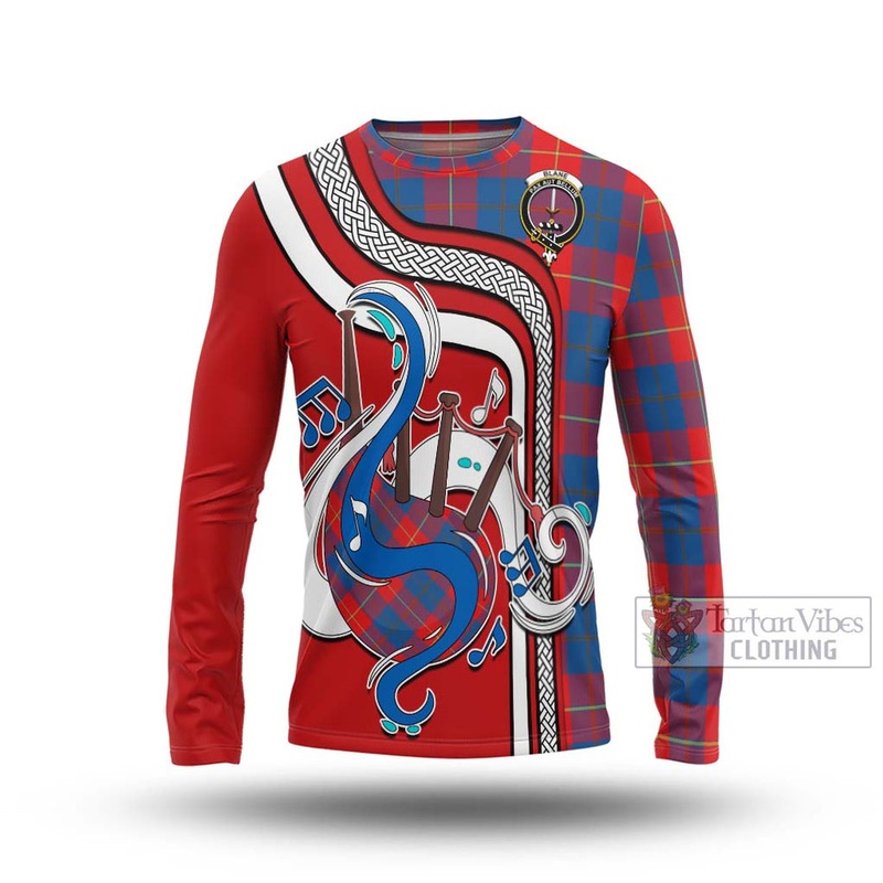 Blane Tartan Long Sleeve T-Shirt with Epic Bagpipe Style
