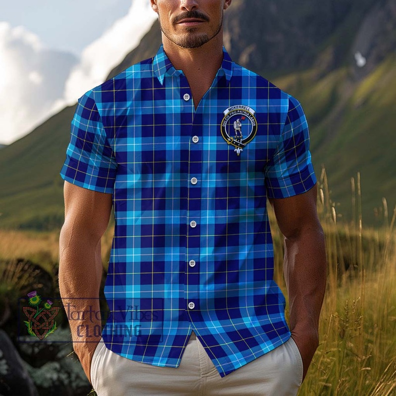 McKerrell Tartan Cotton Hawaiian Shirt with Family Crest
