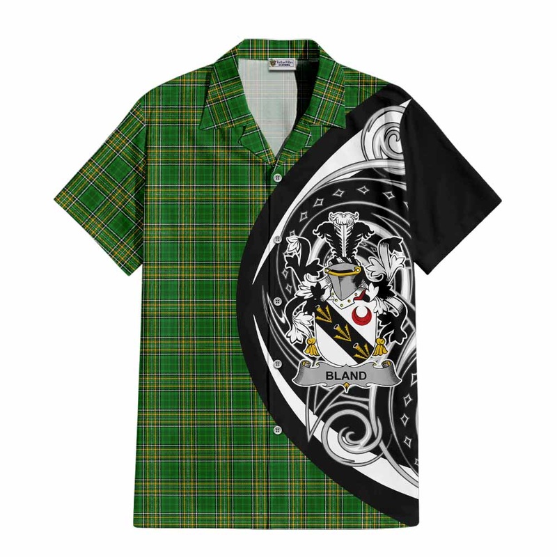 Bland Irish Clan Short Sleeve Button Shirt Celtic Circle Style