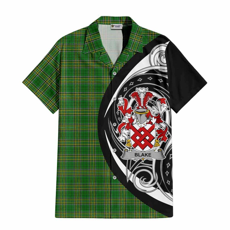 Blake Irish Clan Short Sleeve Button Shirt Celtic Circle Style