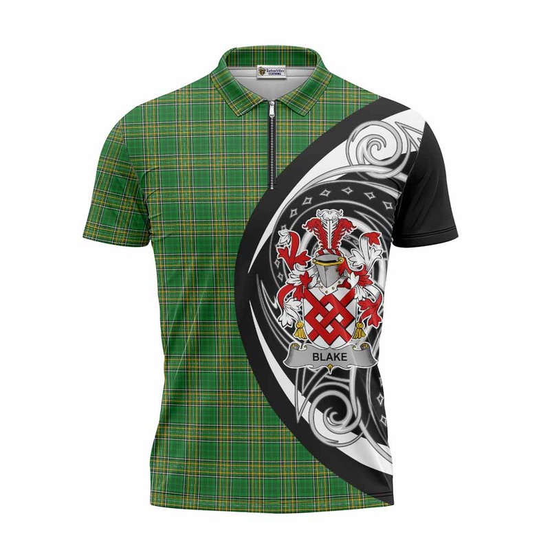 Blake Irish Clan Zipper Polo Shirt Celtic Circle Style