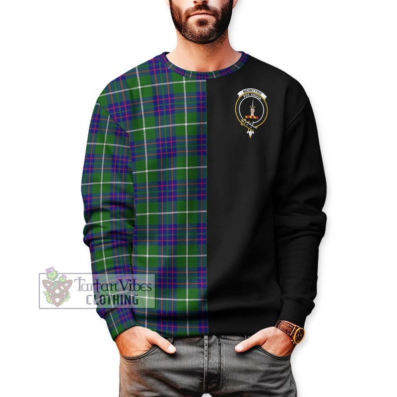 McIntyre Hunting Modern Tartan Sweatshirt with Family Crest and Half Of Me Style