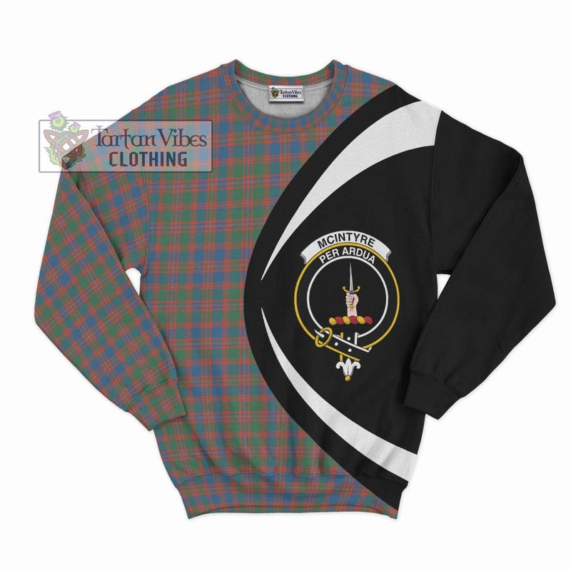 McIntyre Ancient Tartan Sweatshirt with Family Crest Circle Style