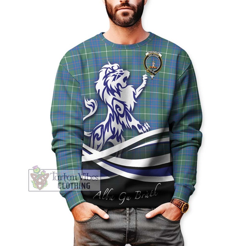 McIntyre Hunting Ancient Tartan Sweatshirt with Alba Gu Brath Regal Lion Emblem