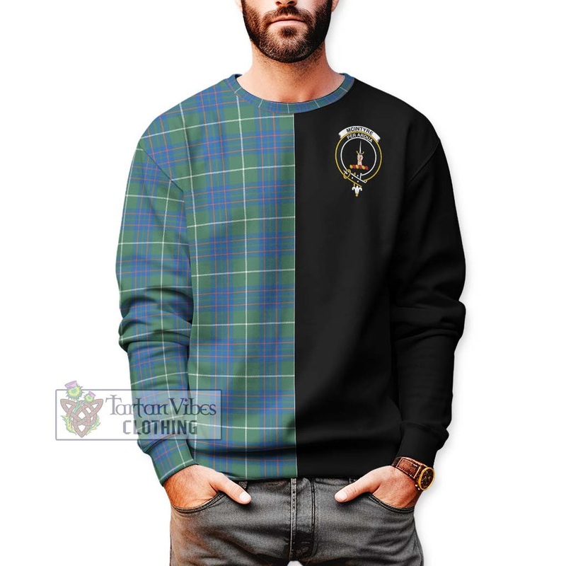 McIntyre Hunting Ancient Tartan Sweatshirt with Family Crest and Half Of Me Style