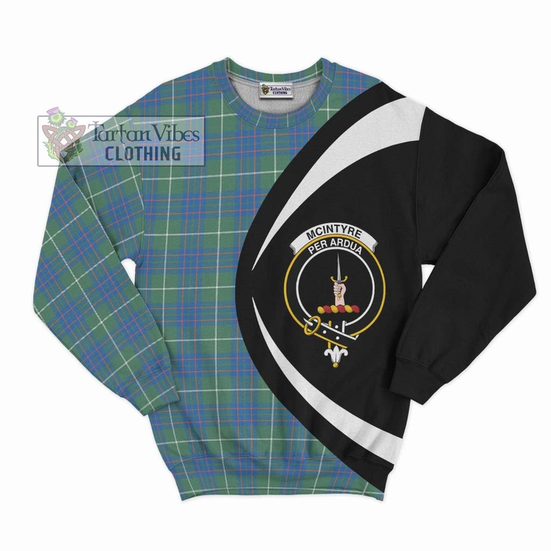 McIntyre Hunting Ancient Tartan Sweatshirt with Family Crest Circle Style